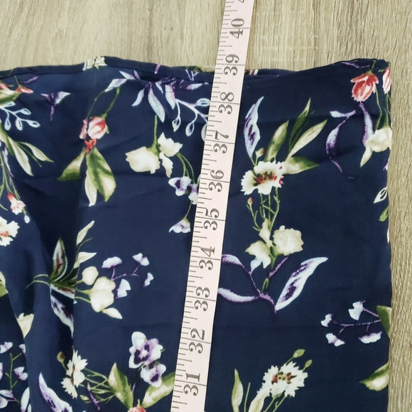 Nicole Miller Sheath Dress Navy Floral Drawstring - Picture 10 of 12